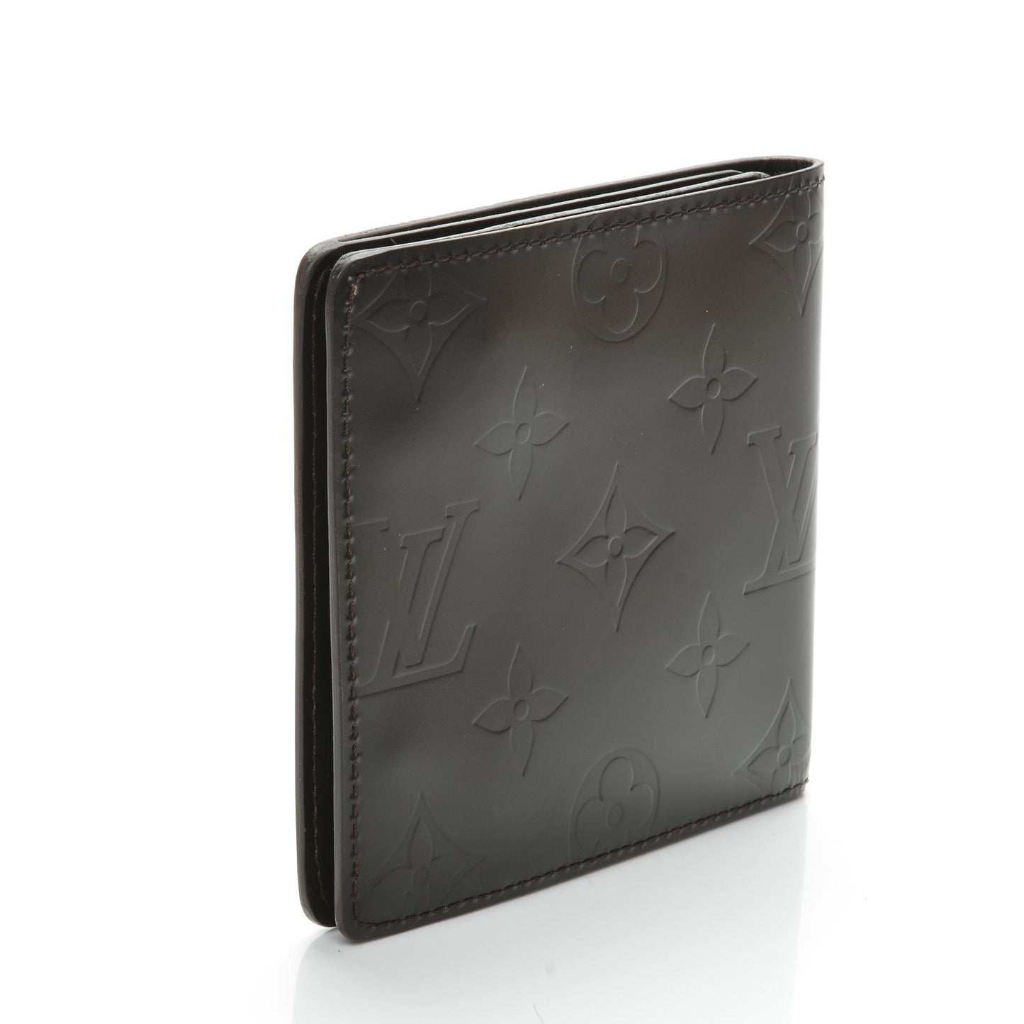 Monogram Glace Compact Wallet Cafe Brown