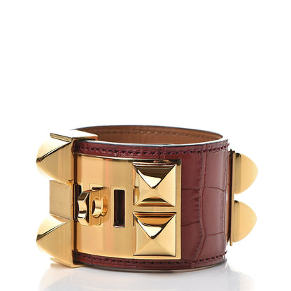 Hermes Matte Alligator Collier De Chien CDC Bracelet S Rouge H 3 of 7