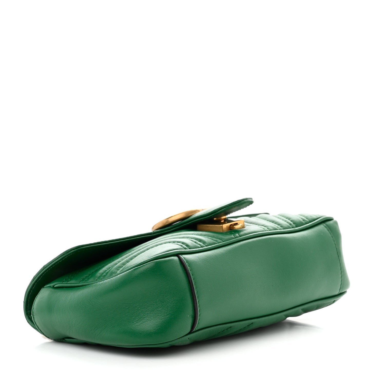 Calfskin Matelasse Mini GG Marmont Shoulder Bag Emerald Green