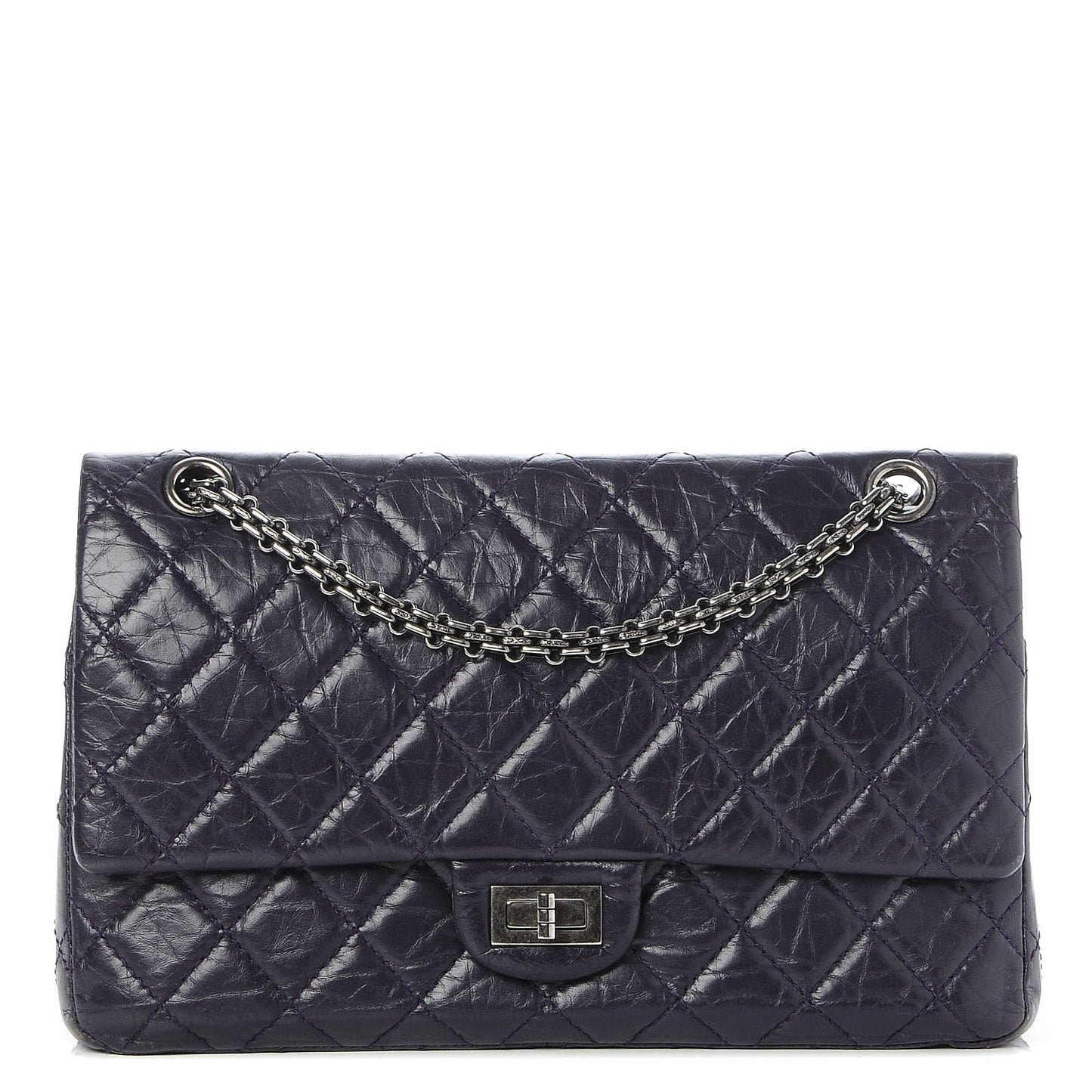 Aged Calfskin Quilted 2.55 Reissue 226 Flap Dark Purple