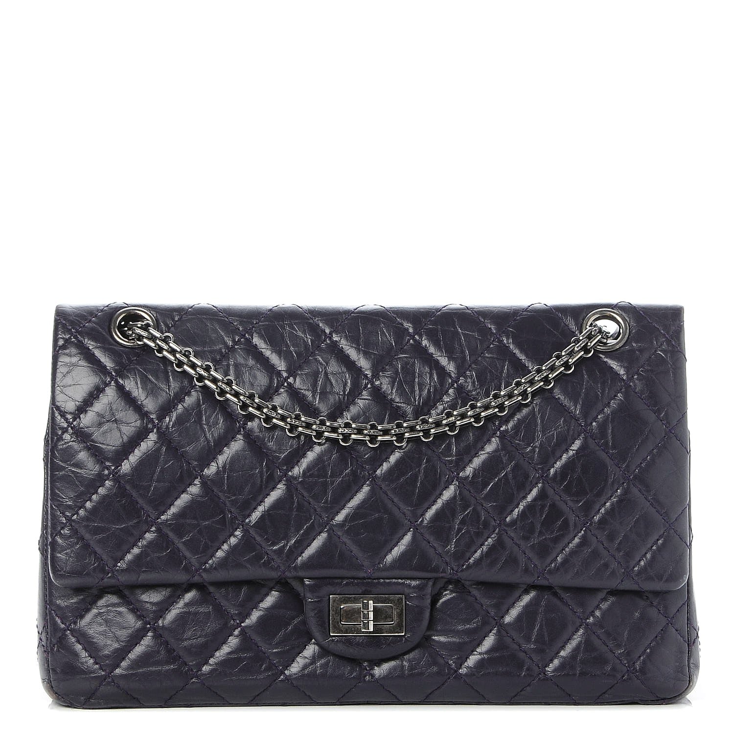 Chanel Aged Calfskin Quilted 2.55 Reissue 226 Flap Dark Purple 1 of 11