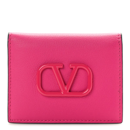 Valentino Garavani Grainy Calfskin Compact Vlogo Wallet Pink 1 of 7