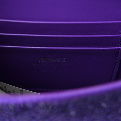 Versace Satin Crystal Studded Mini La Medusa Bag Purple 6 of 11