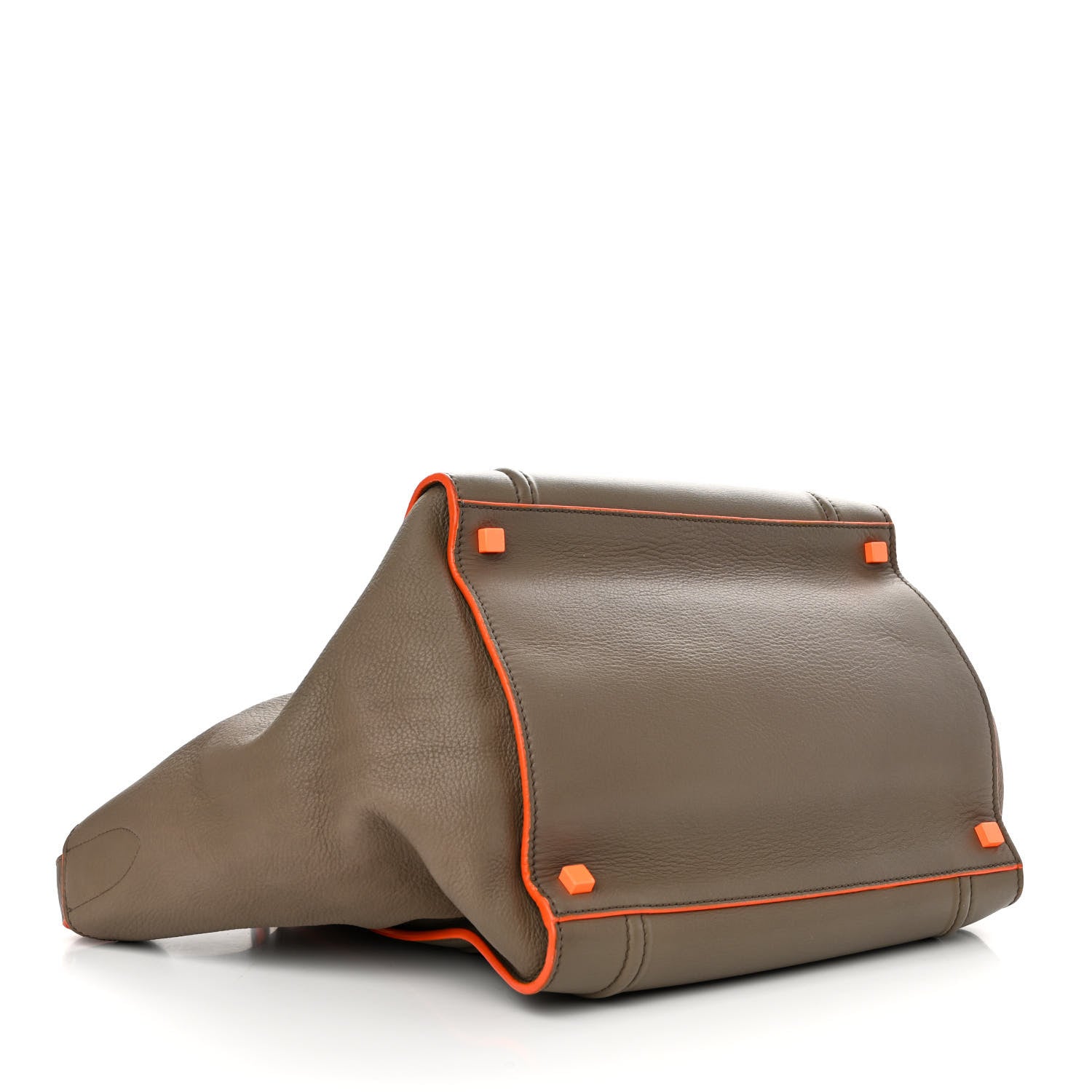 Celine Supple Calfskin Medium Phantom Luggage Grey Orange 4 of 16