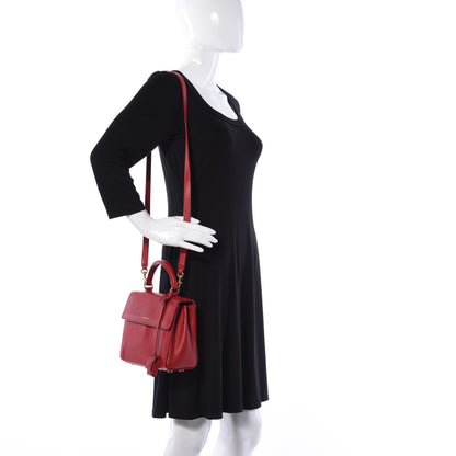 Saint Laurent Grained Calfskin Small Moujik Top Handle Bag Red 3 of 24