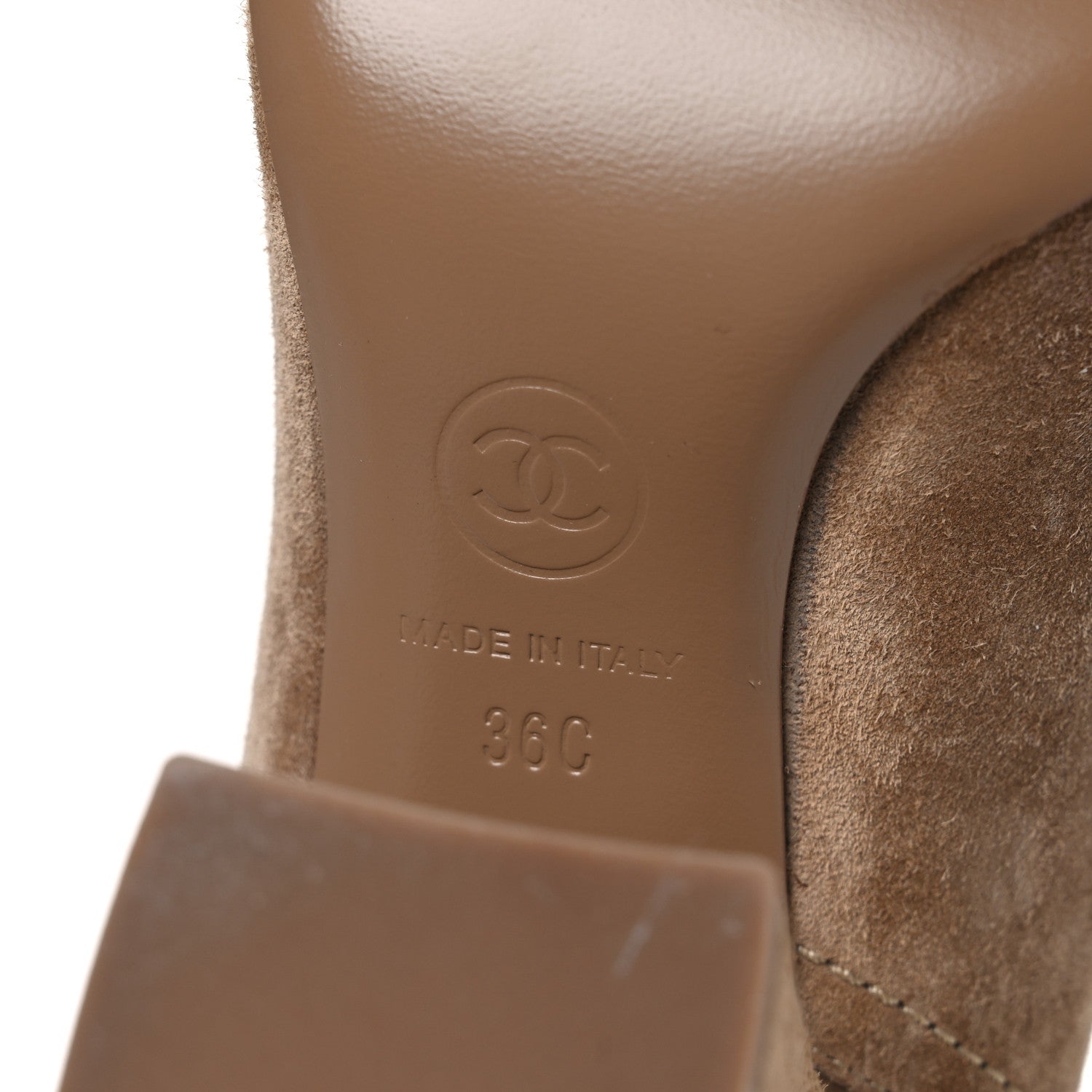 Chanel Suede Calfskin Fabric Short Boots 36 Brown 8 of 11