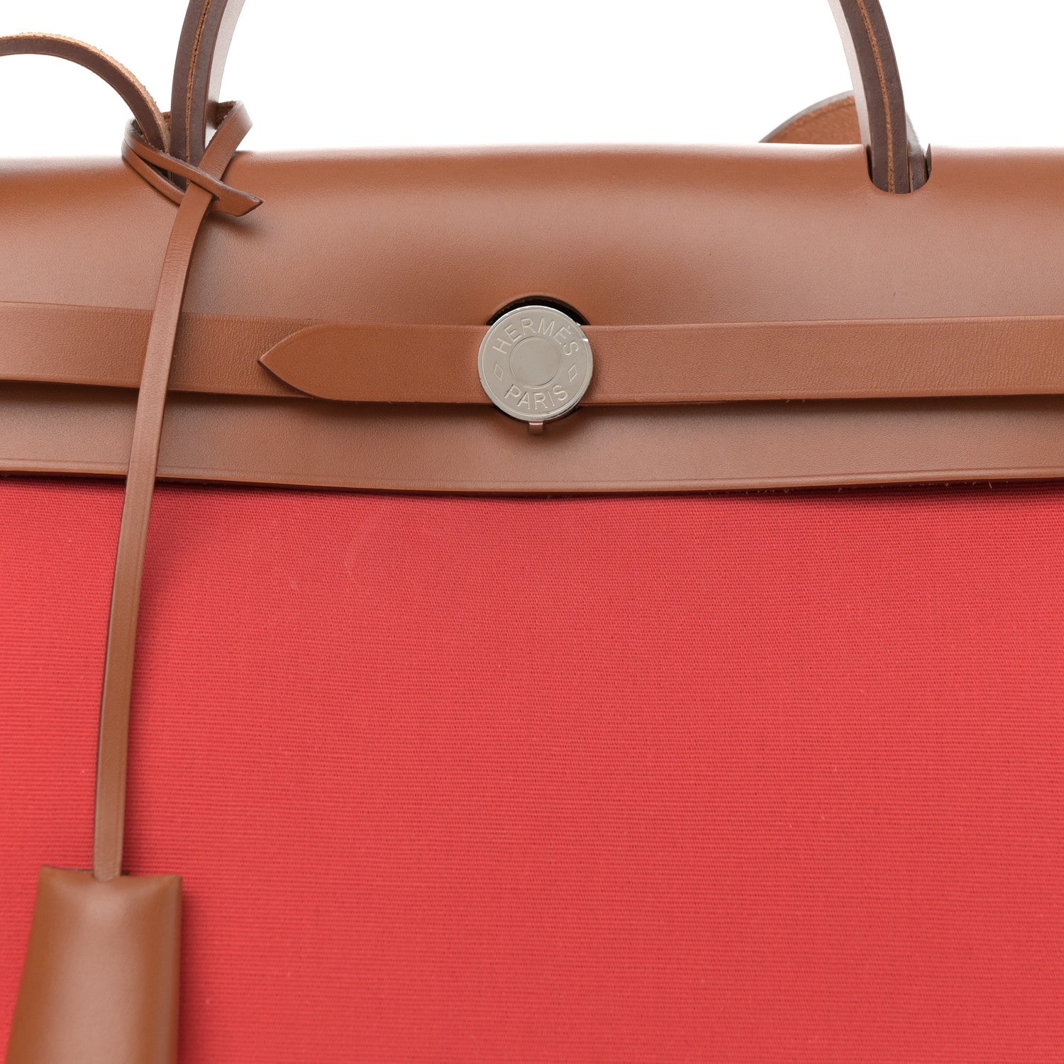 Hermes Vache Hunter Toile Herbag Zip 31 PM Rouge Tomate Natural 9 of 11