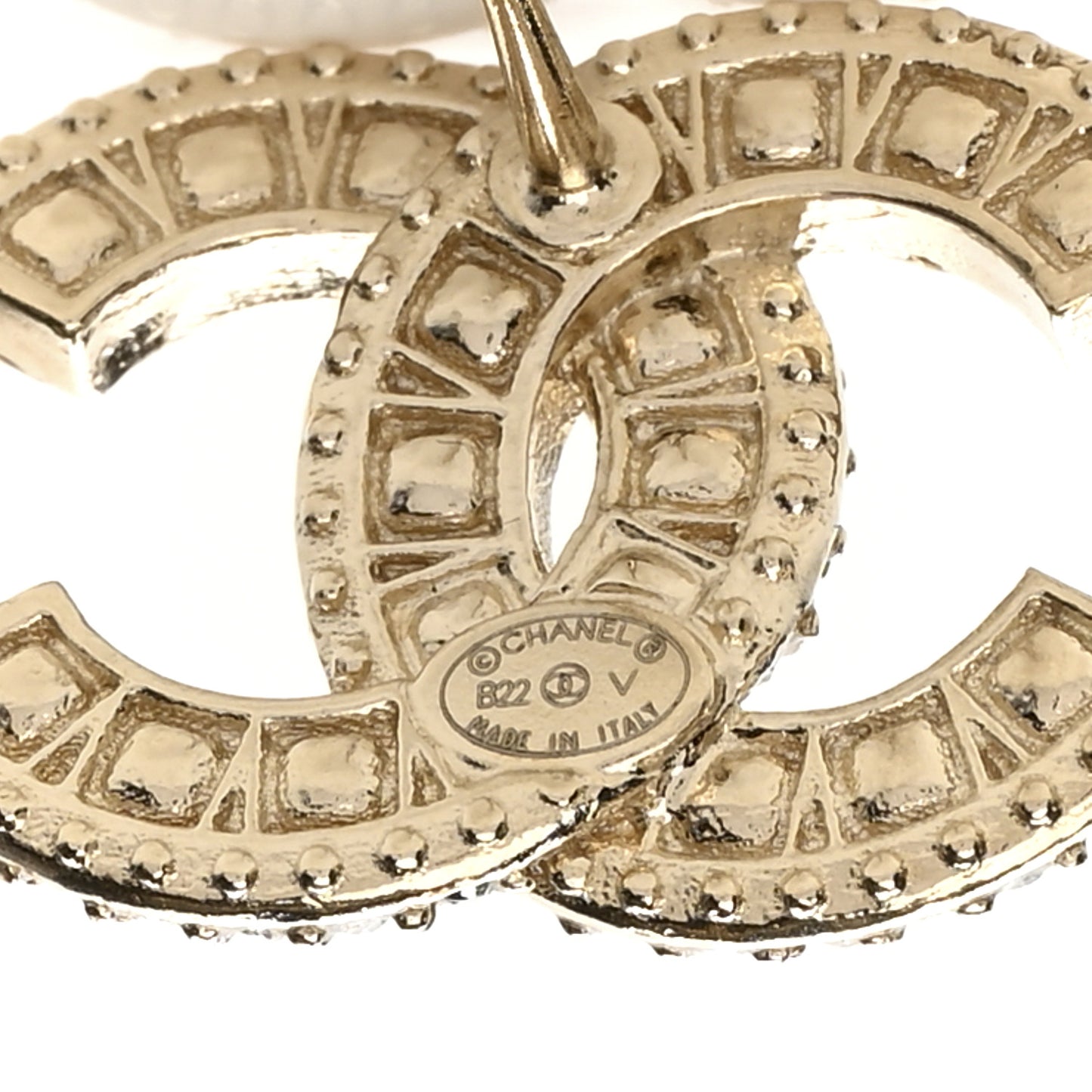 Crystal Timeless CC Earrings Light Gold