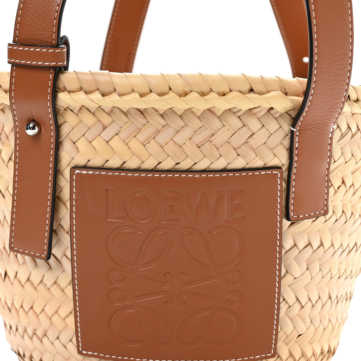 Raffia Small Basket Tote Bag Natural Tan