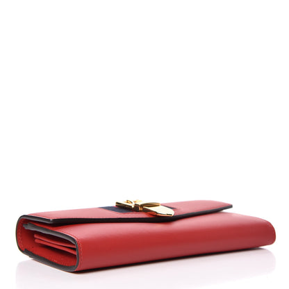 Gucci Calfskin Sylvie Continental Wallet Hibiscus Red 4 of 8