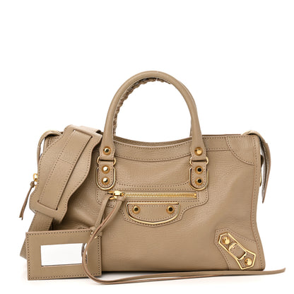 Balenciaga Chevre Gold Metallic Edge Hardware S City Beige Latte 1 of 9