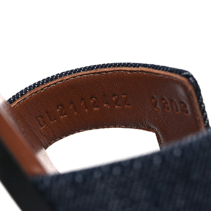 Hermes Denim Canvas Oran Sandals 36.5 Bleu Brut 10 of 12