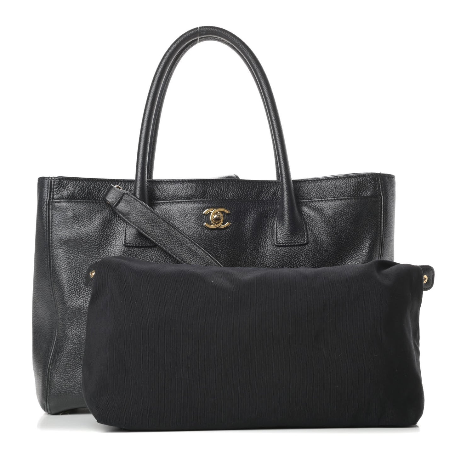 Calfskin Cerf Shopper Tote Black