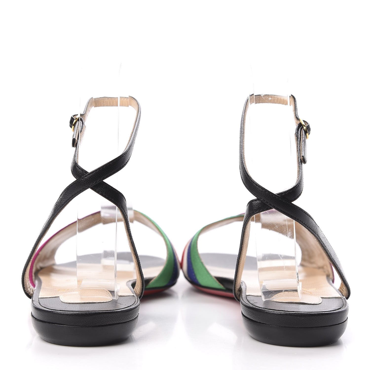 Christian Louboutin Shiny Nappa Naseeba Flat Sandals 37 Black Multicolor 6 of 9