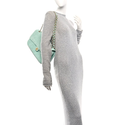 Chanel Suede Calfskin Small Souplissimo Maxi Flap Green 2 of 11