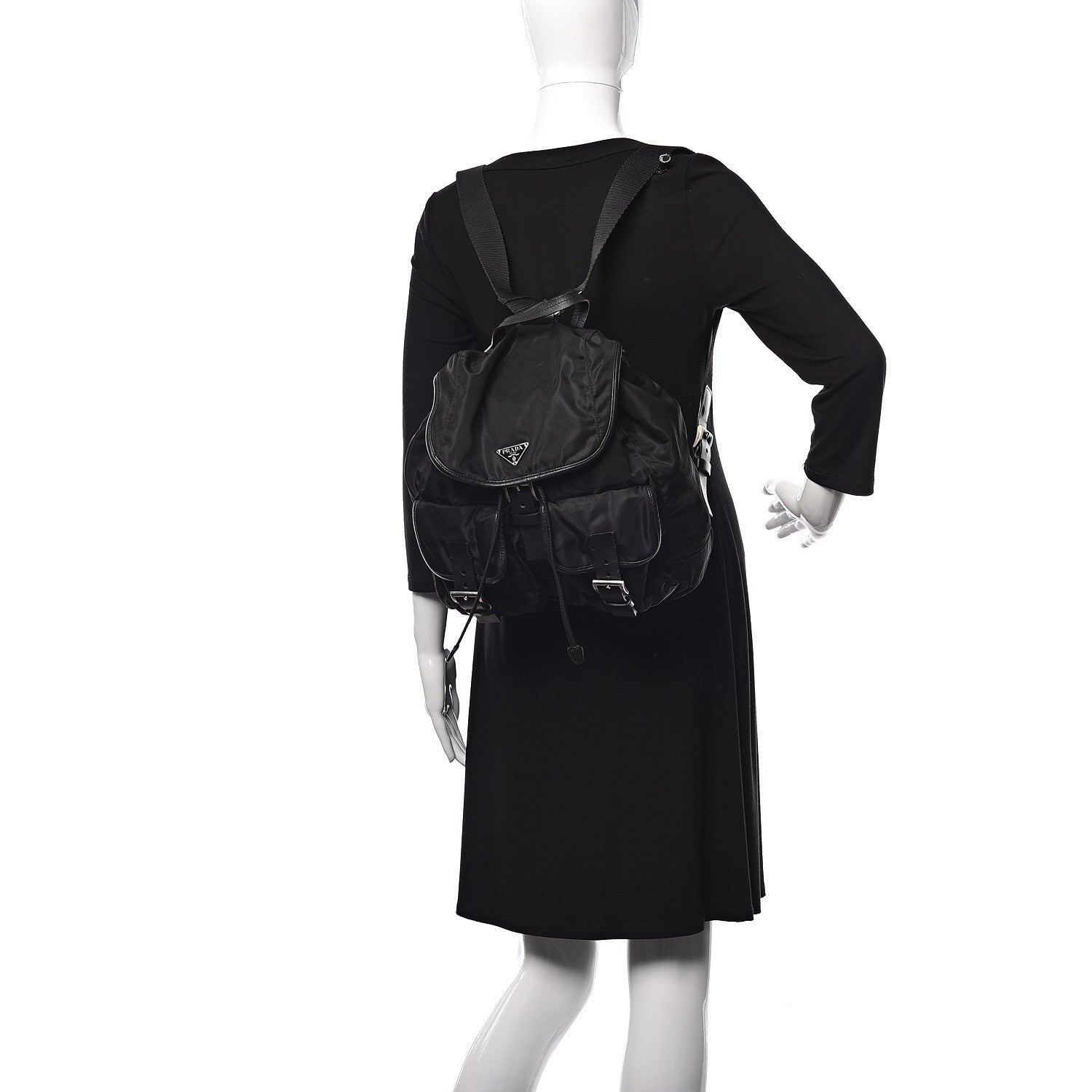 Prada Nylon Vela Medium Backpack Black 2 of 11