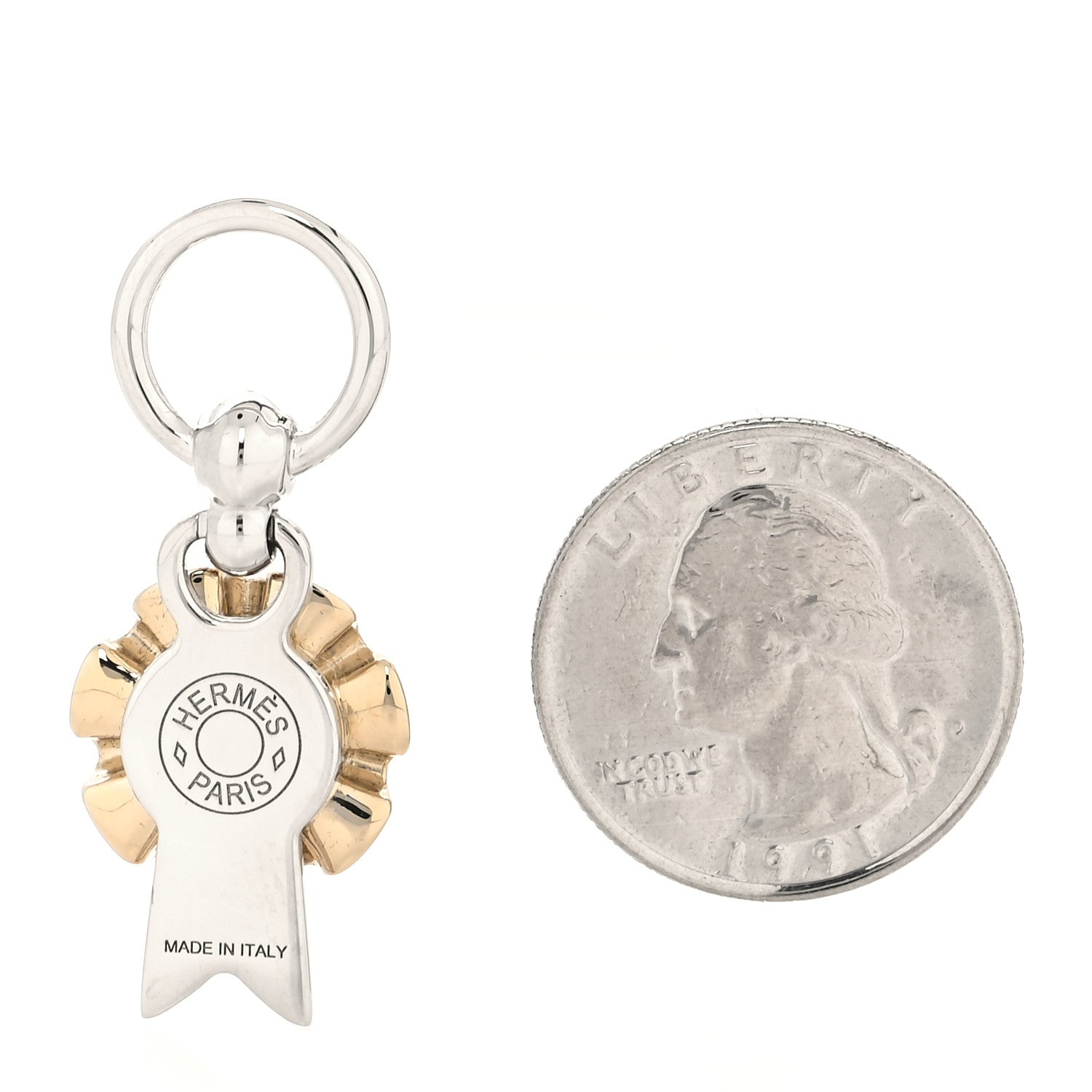 Hermes Palladium Charms Flot Twilly Ring 2 of 3
