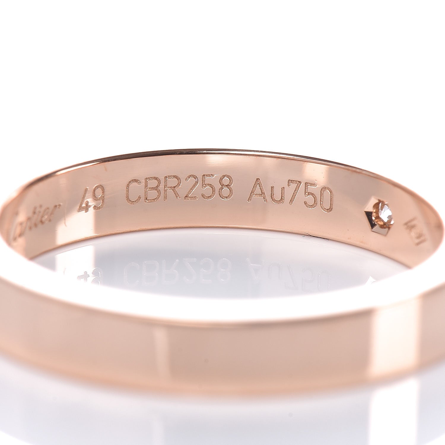 Cartier 18K Pink Gold Diamond 3mm C De Wedding Band Ring 49 4.75 5 of 6