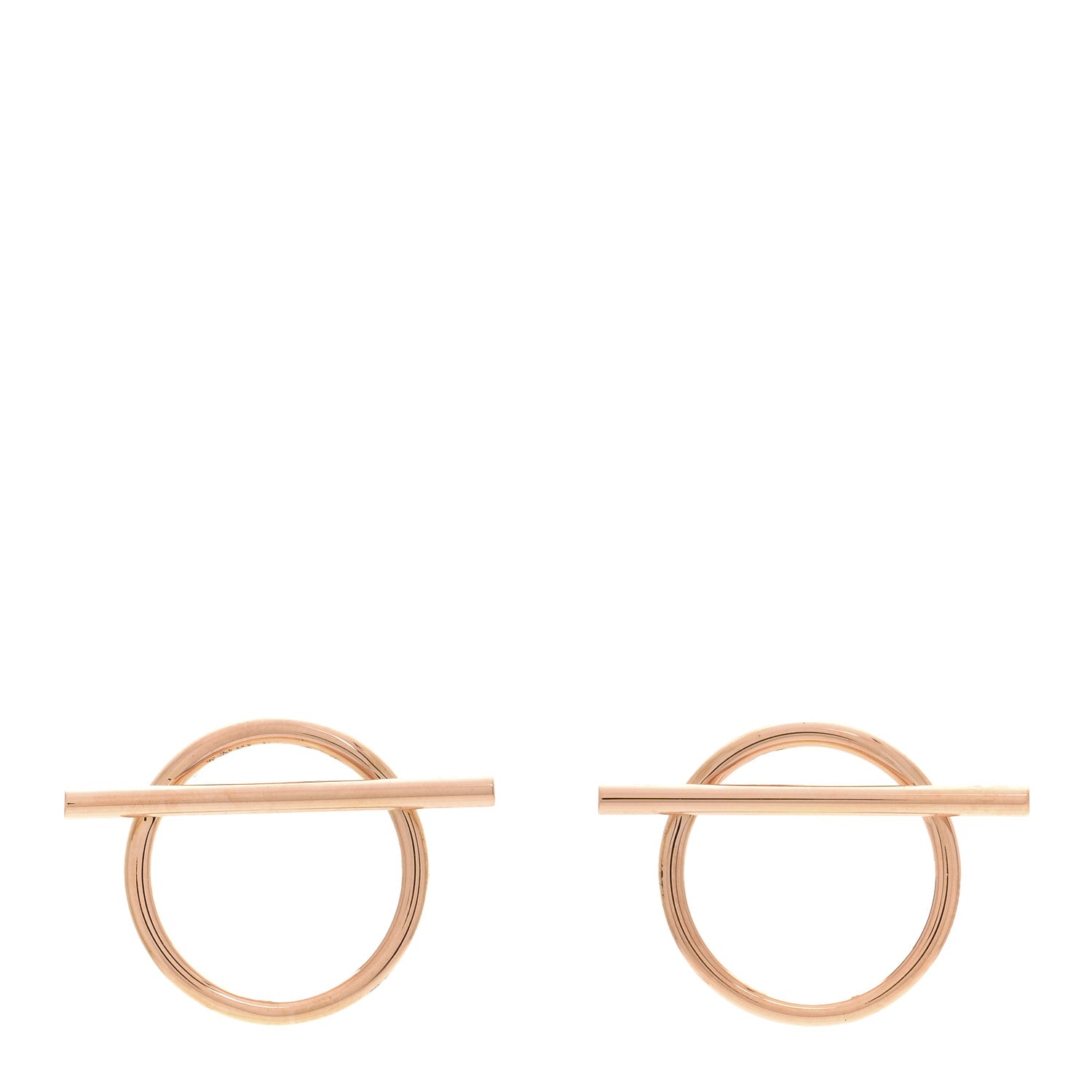 Hermes 18K Rose Gold MM Echappee Earrings 1 of 5