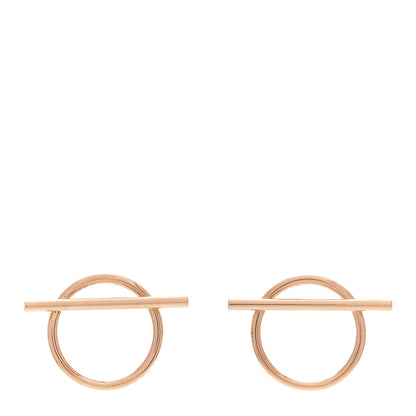 Hermes 18K Rose Gold MM Echappee Earrings 1 of 5