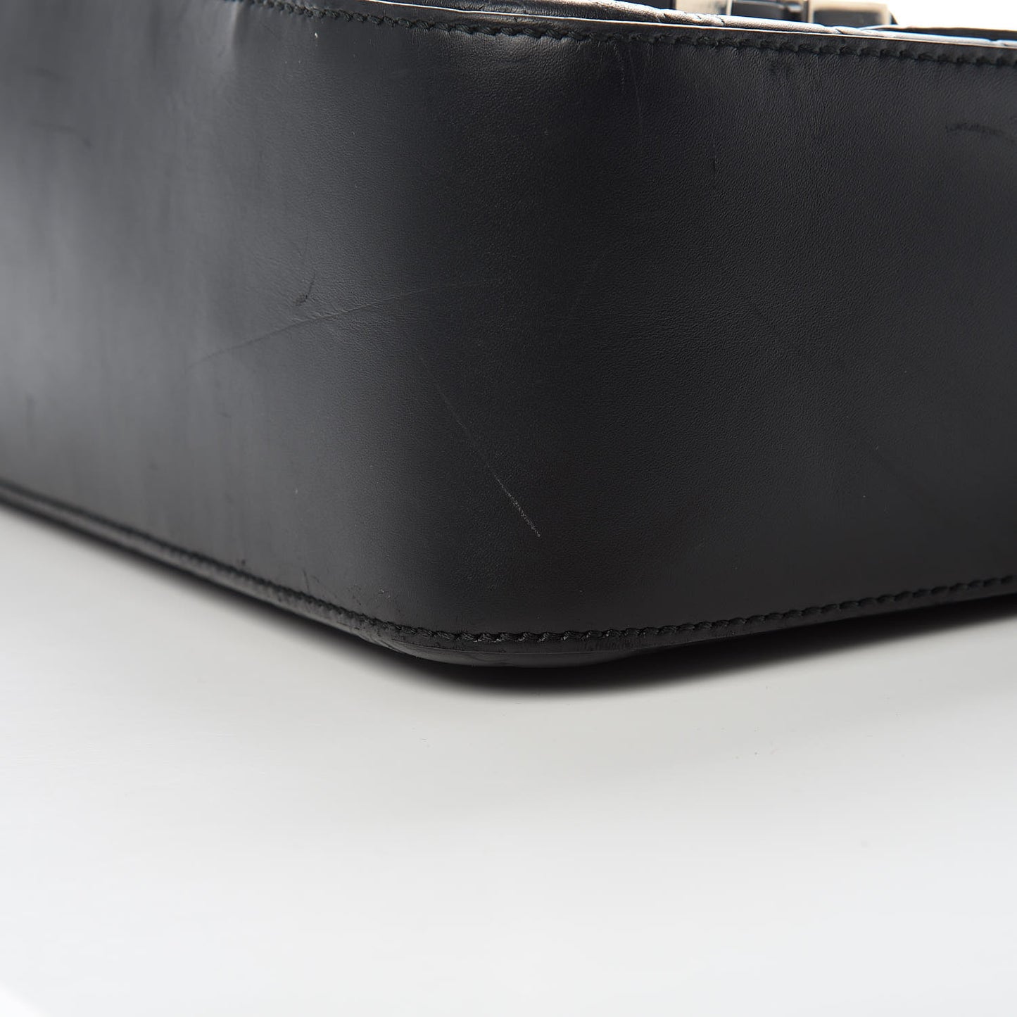 Guccissima Signature Medium Double Buckle Flap Messenger Bag Black