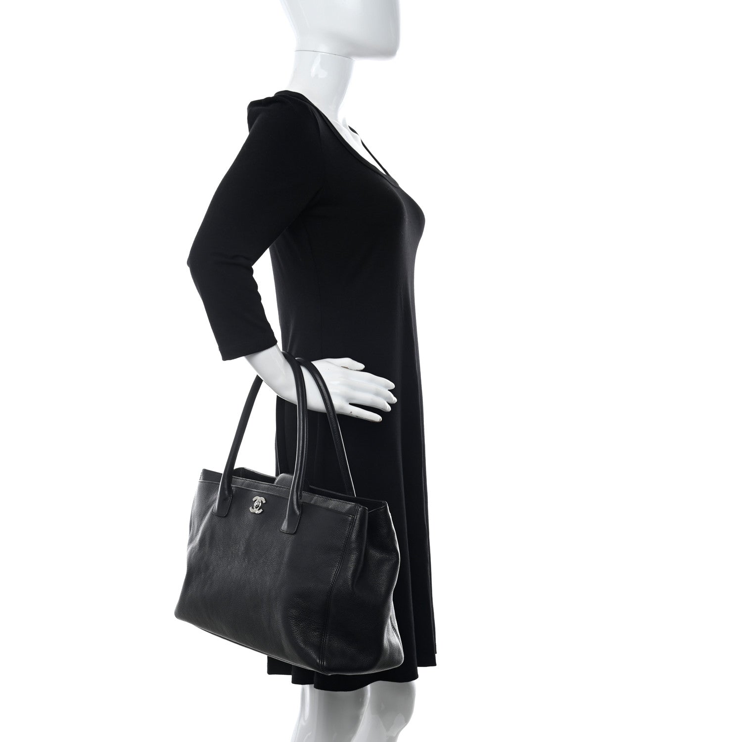 Chanel Calfskin Cerf Executive Shopper Tote Black 3 of 13