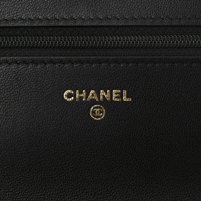 Chanel Lambskin Quilted Chanel 19 Wallet On Chain WOC Black 6 of 12