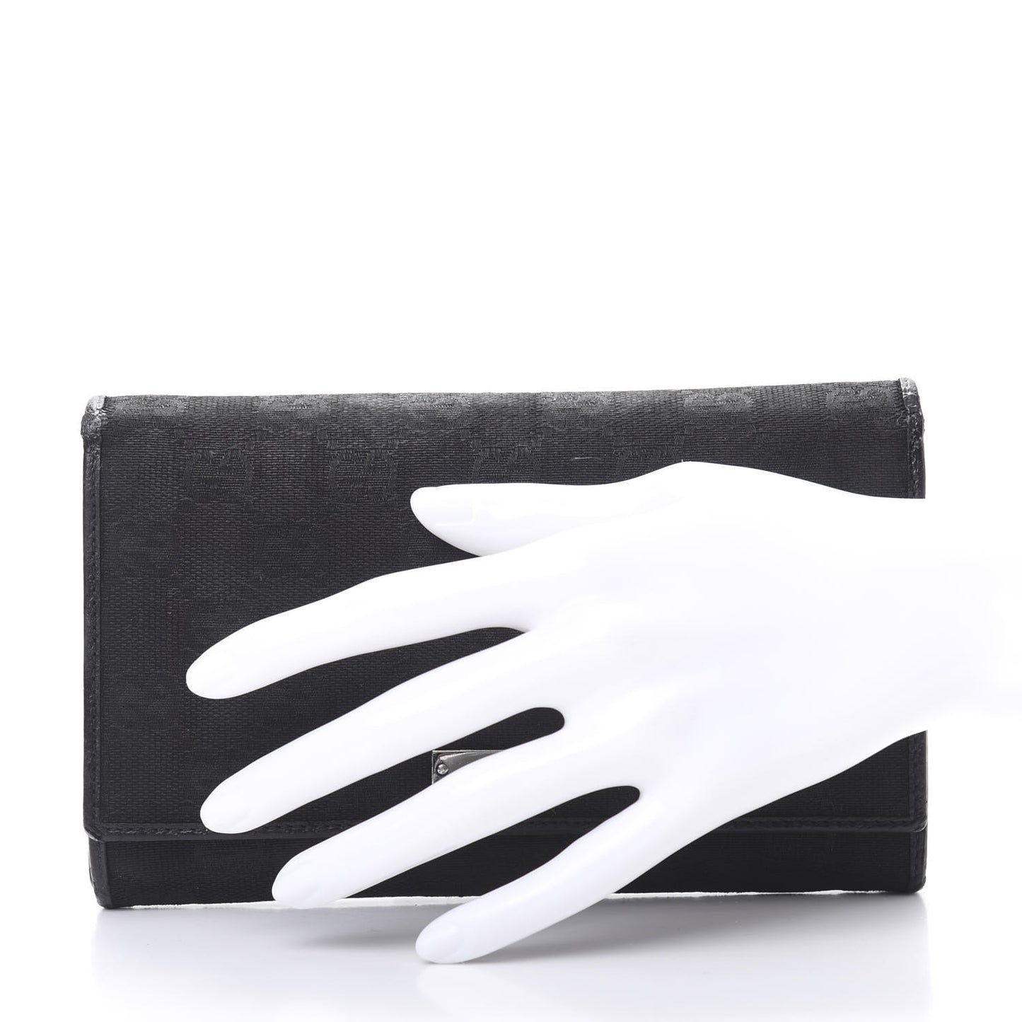 Monogram Metal Bar Continental Flap Wallet Black