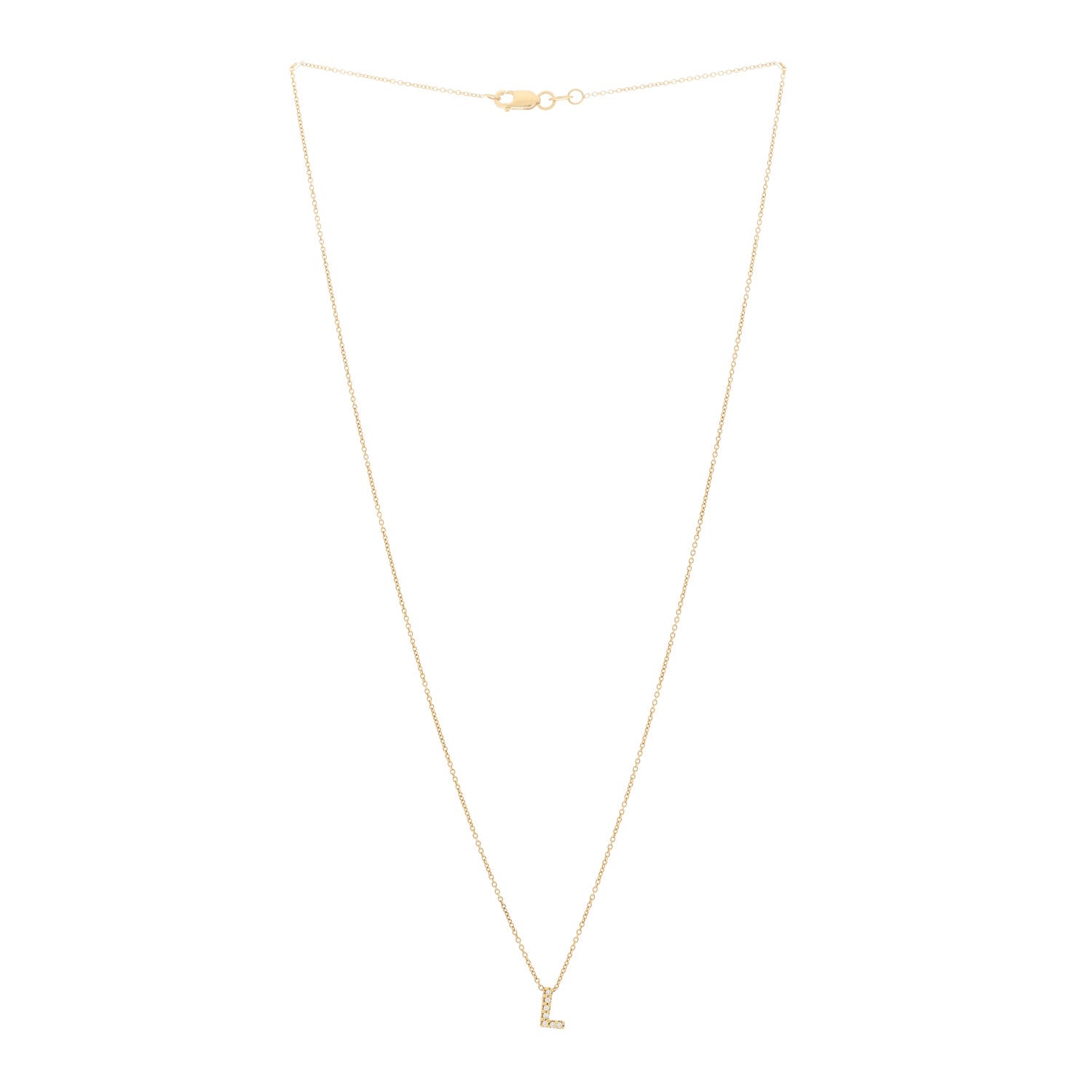 Roberto Coin 18K Yellow Gold Diamond Love Letter L Pendant Necklace 3 of 6