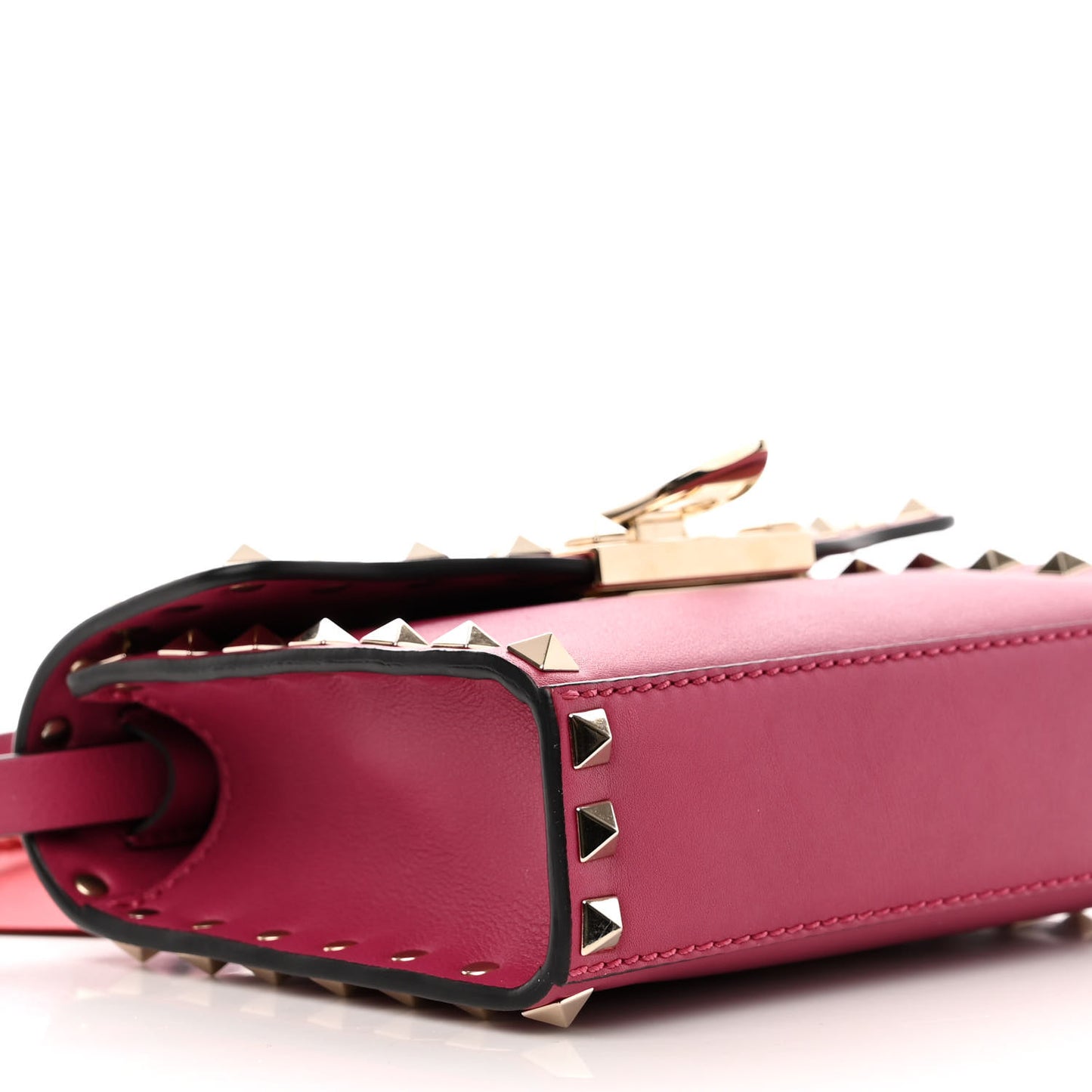 Vitello Mini Rockstud Flip Lock Crossbody Bag Deep Cyclamin