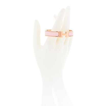 Hermes Enamel Narrow Clic Clac H Bracelet PM Rose Candeur 2 of 5
