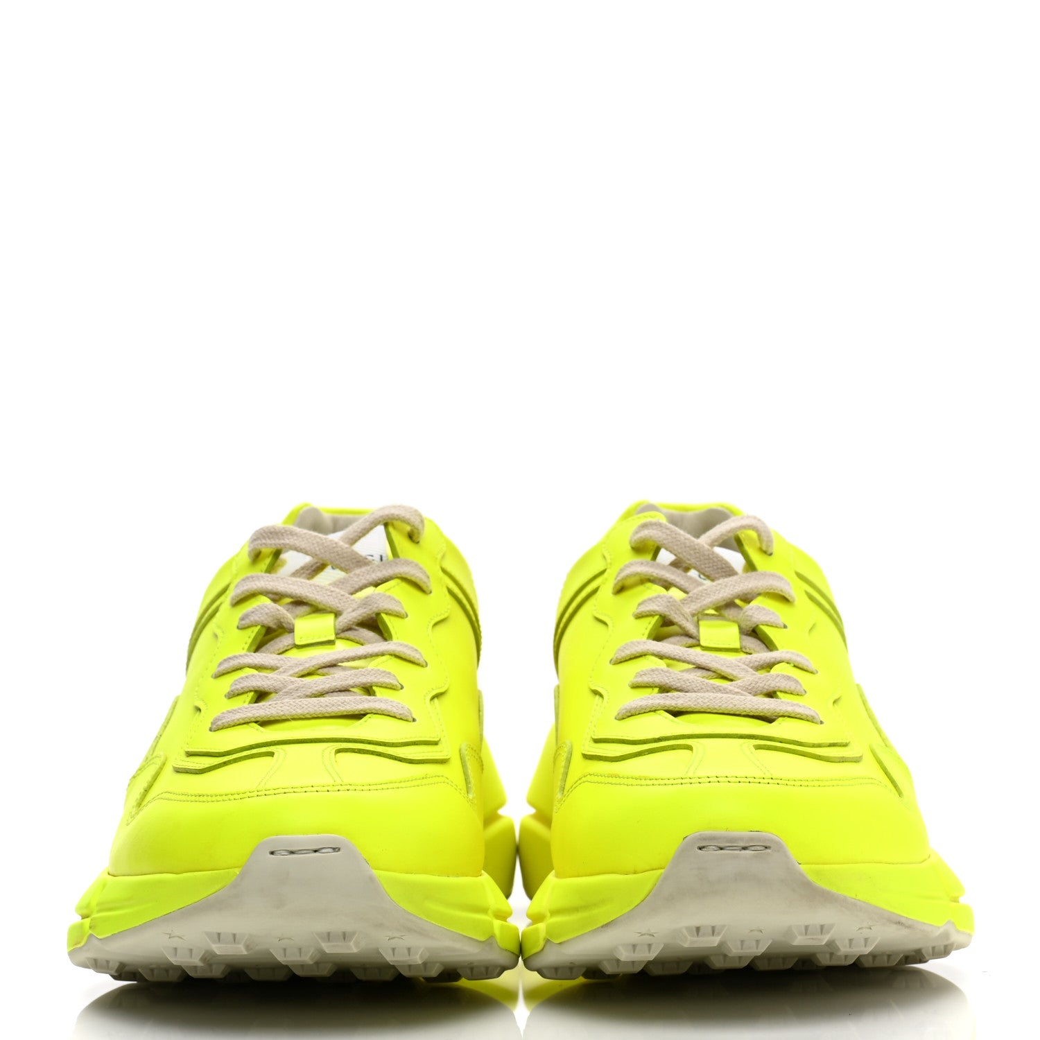 Gucci Calfskin Mens Rhyton Sneakers 8.5 Yellow Fluo 2 of 8