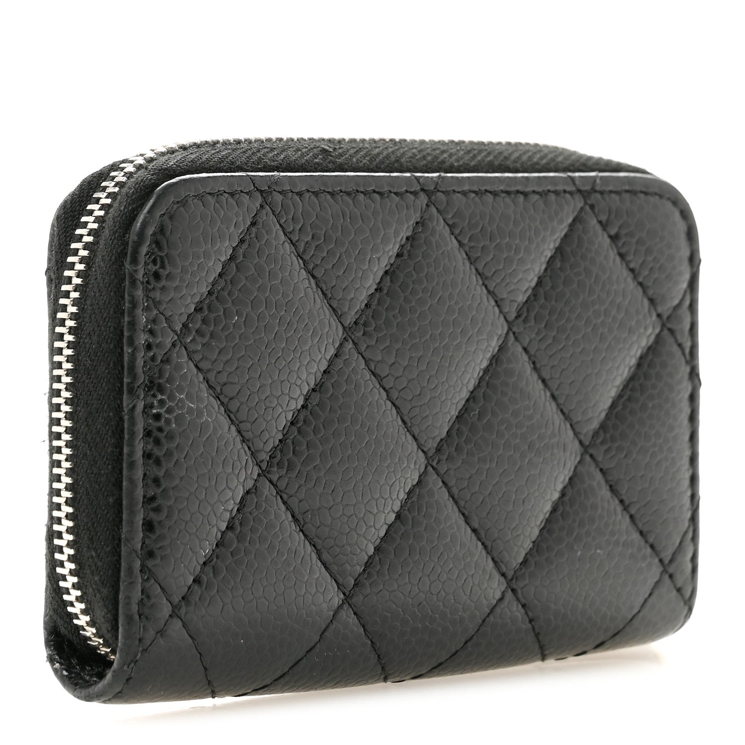 Chanel Caviar Quilted Zip Coin Purse Black 3 of 10