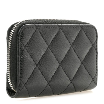 Chanel Caviar Quilted Zip Coin Purse Black 3 of 10