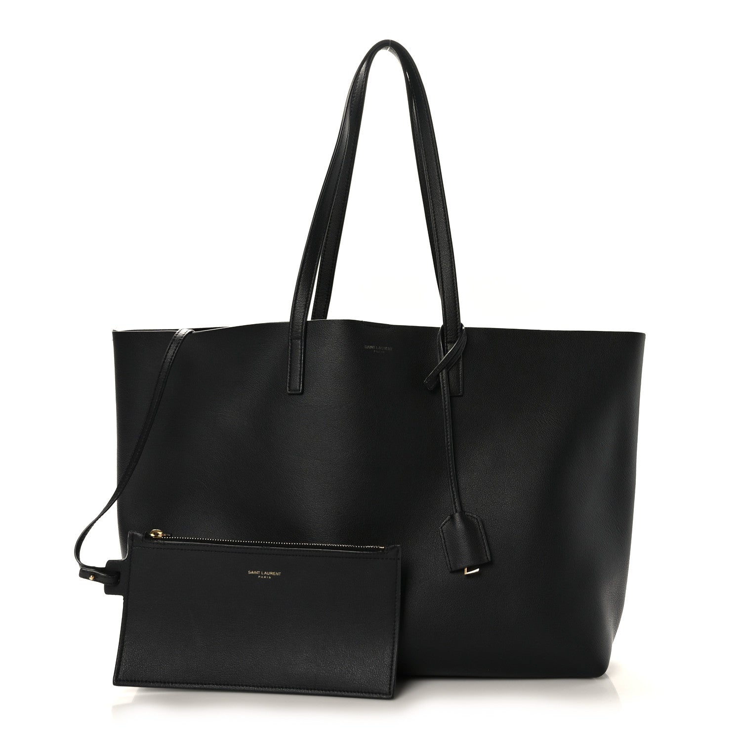 Saint Laurent Calfskin Large Shopping Tote Black 3 of 10