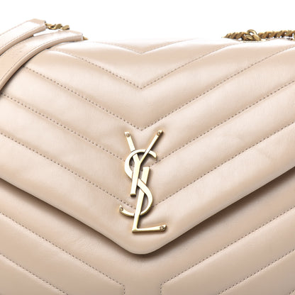 Saint Laurent Calfskin Y Quilted Monogram Medium Loulou Chain Satchel Nude Powder 9 of 9
