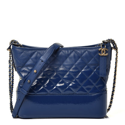 Chanel Patent Goatskin Quilted Medium Gabrielle Hobo Dark Blue 1 of 9