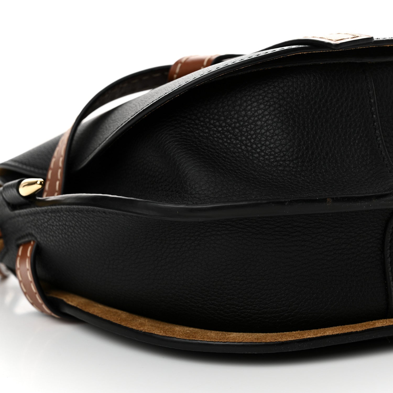 Loewe Grained Calfskin Small Gate Crossbody Bag Pecan Black 8 of 9