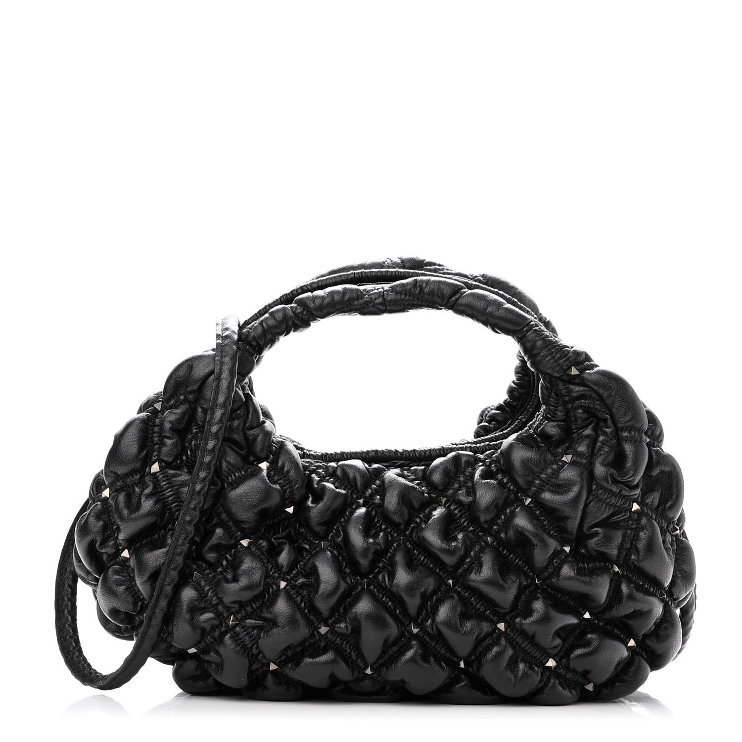 Valentino Garavani Nappa Small Spikeme Hobo Bag Black 1 of 10