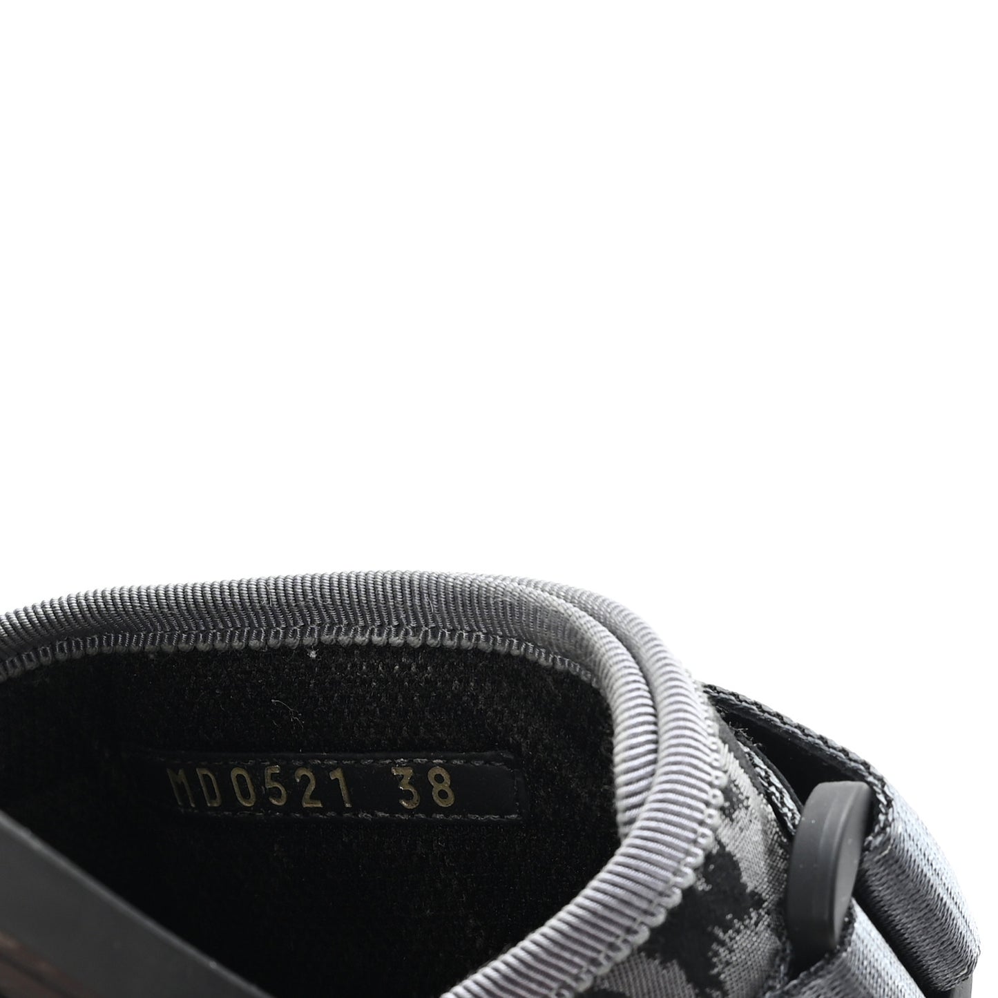 Mizza Shiny Nylon Dio(r)evolution Slide Sandals  38 Black Grey