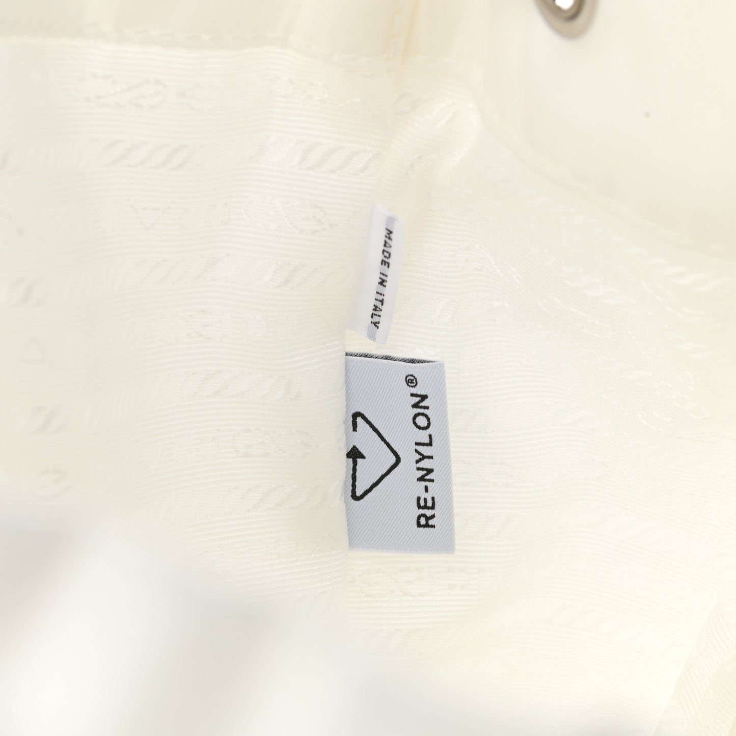 Nylon Vela Saffiano Medium Backpack White