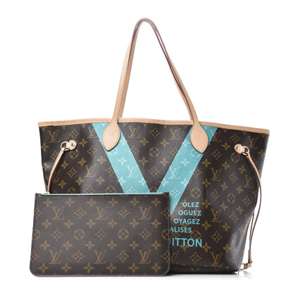 Louis Vuitton Monogram V Neverfull MM Turquoise 1 of 10