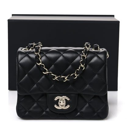 Chanel Lambskin Quilted Mini Square Flap Black 10 of 10