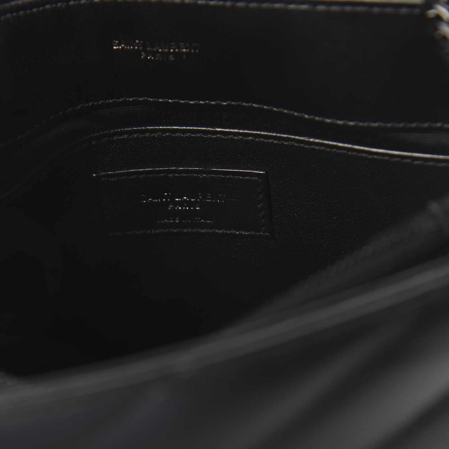 Calfskin Y Quilted Monogram Small Loulou Chain Satchel Black