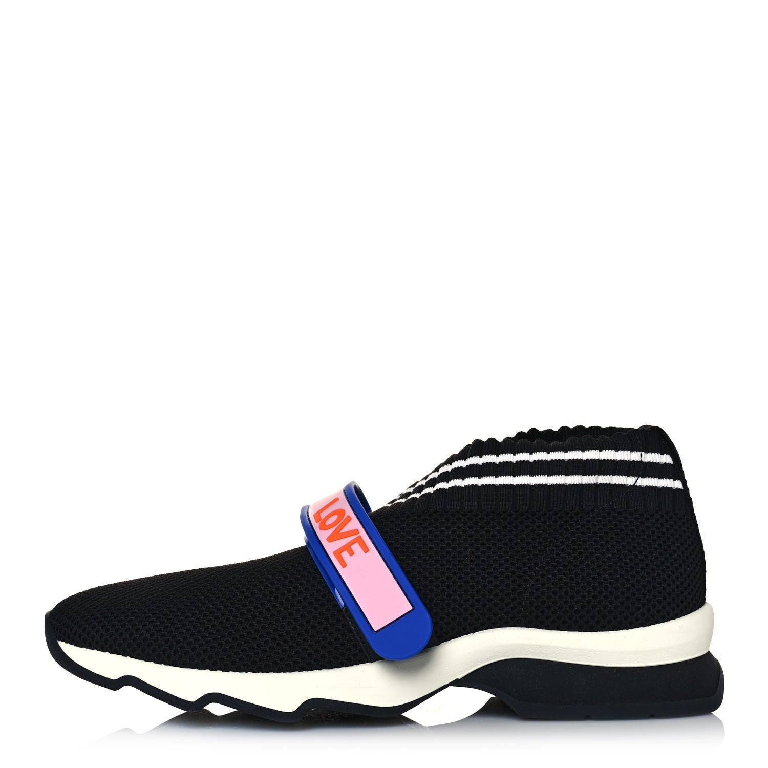 Fendi Stretch Yarn Stiff Band Rockoko Sneakers 38 Black 1 of 8