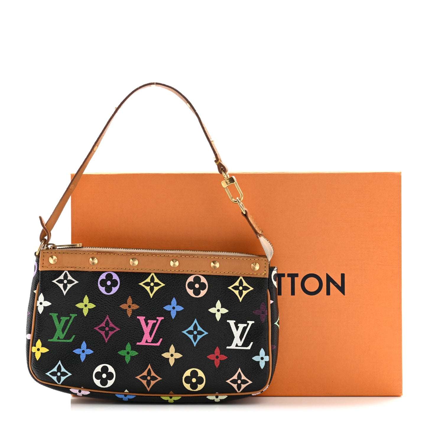 Monogram Multicolor Pochette Accessories Black