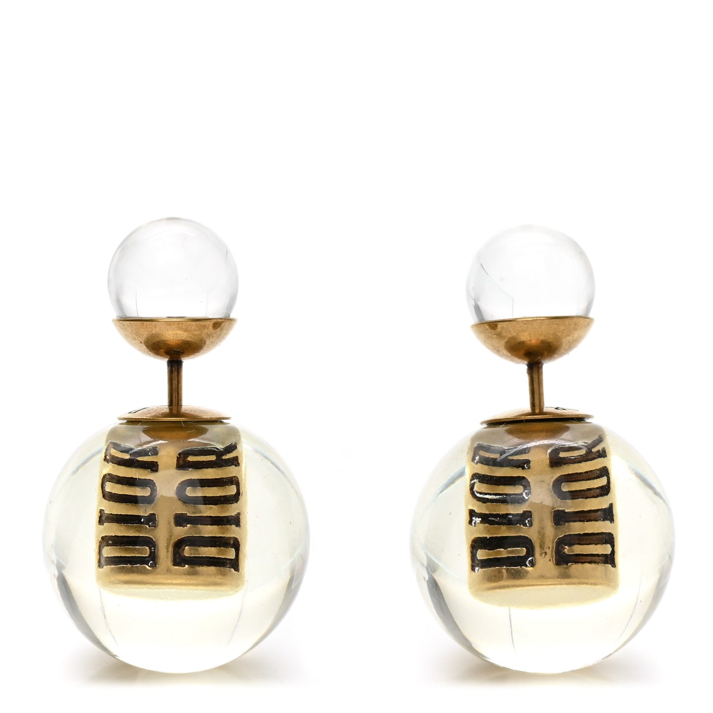 Mise En Dior Tribal Earrings Transluscent Gold