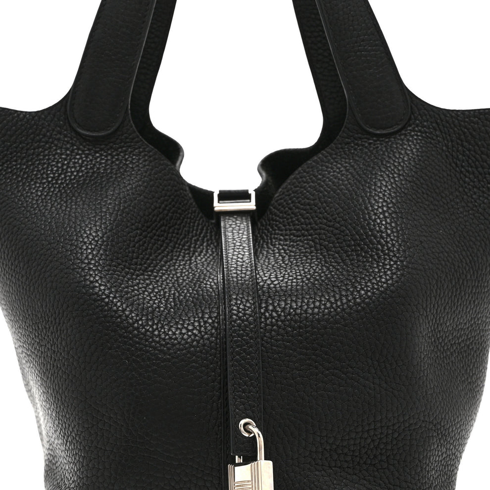 Hermes Taurillon Clemence Picotin Lock 22 MM Black 1986812 – FASHIONPHILE