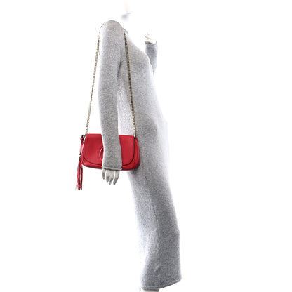 Gucci Pebbled Calfskin Medium Soho Flap Crossbody Tabasco Red 3 of 9