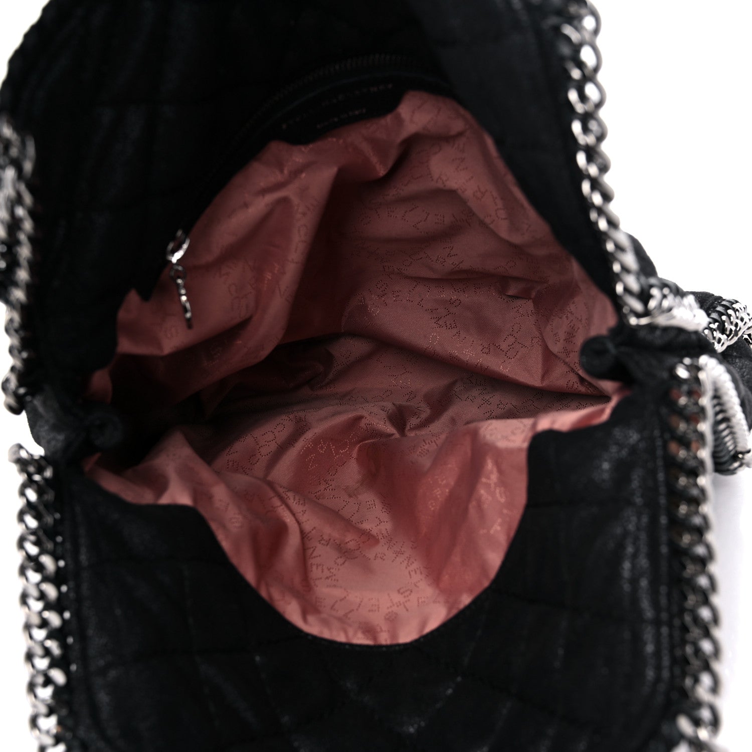 Stella McCartney Metallic Shaggy Deer Quilted Small Falabella Tote Black 5 of 9